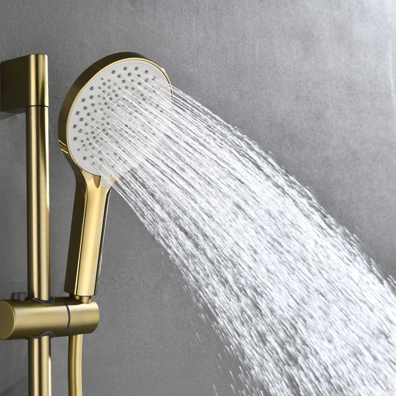 Ensemble de douche 3 fonctions Modern Design, Or brossé