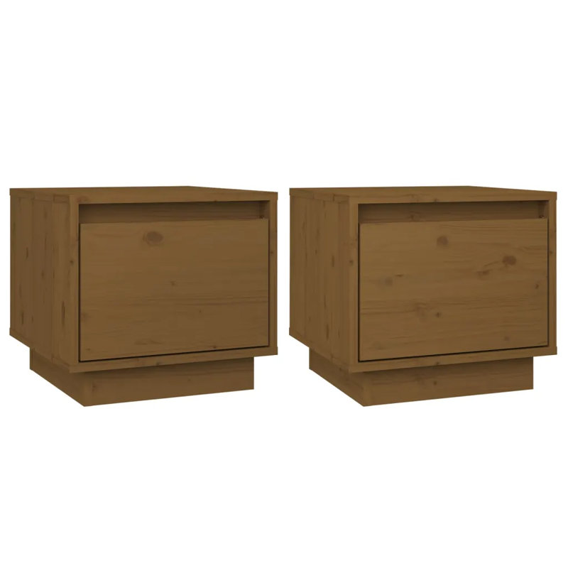 Gjinovefa 35cm W Solid Wood Bedside Table, Brown