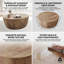 Table basse ronde avec finition en faux bois (MDF)