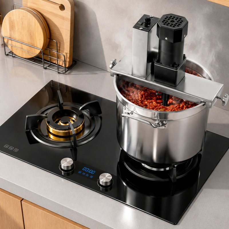 Electric Jam Mixer, 25L/6.6 Gal Stainless Steel Automatic Pot Stirrer Mixer, Automatic Mixer Machine With 4-Blade Mixing Scraper