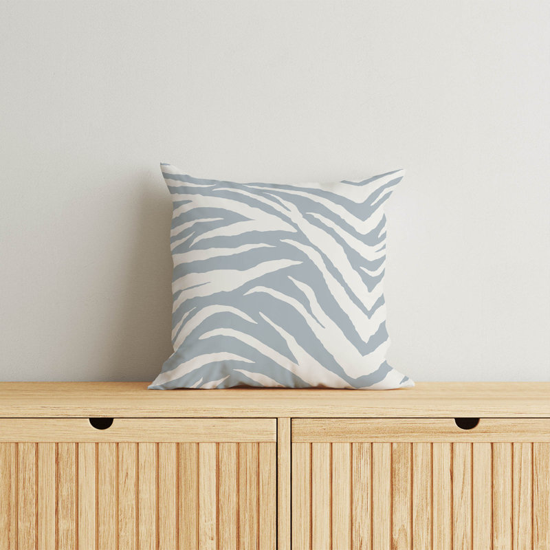 Coussin Zebra, Bleu ardoise / bleu, H 26 po x l 26 po