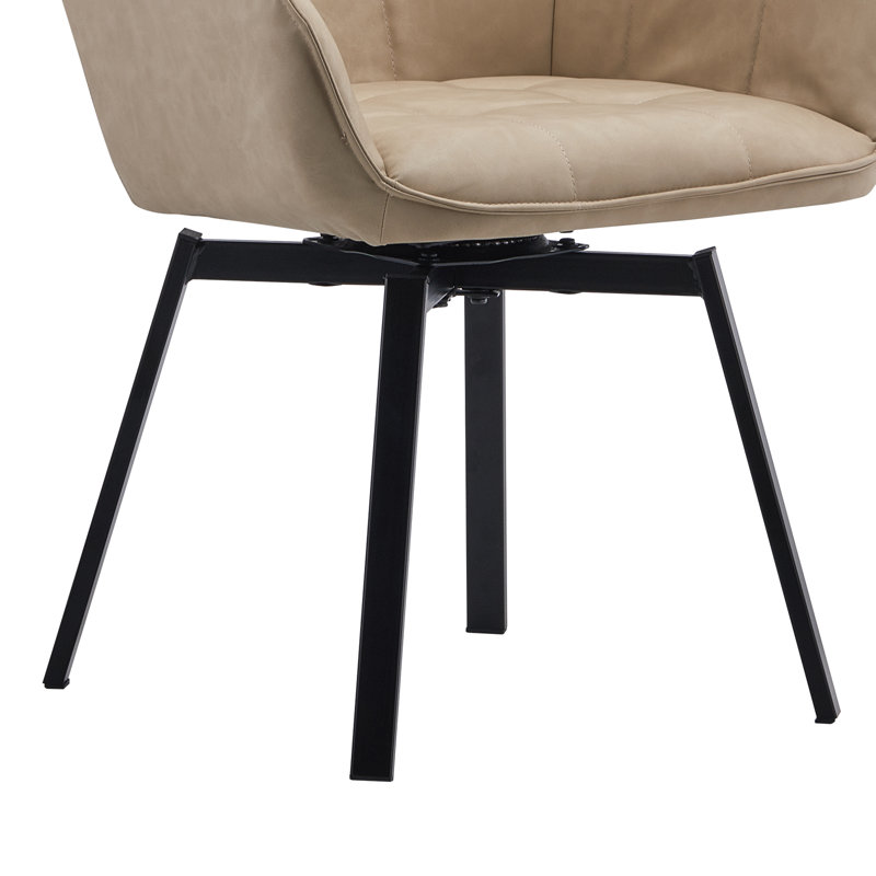47cm H Upholstered Metal Armchair, Beige