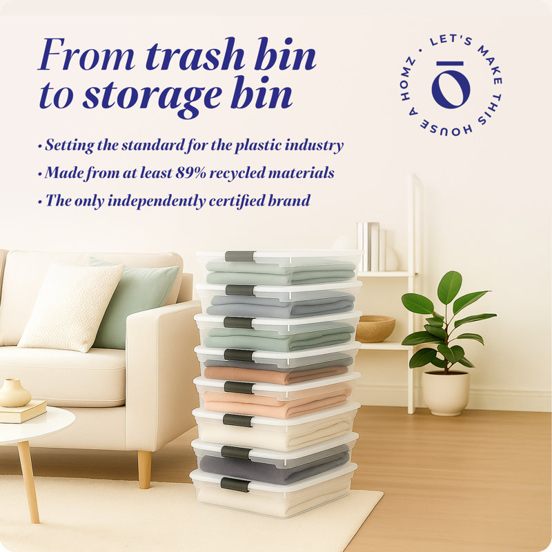 Homz Plastic Storage Tub & Tote, 8