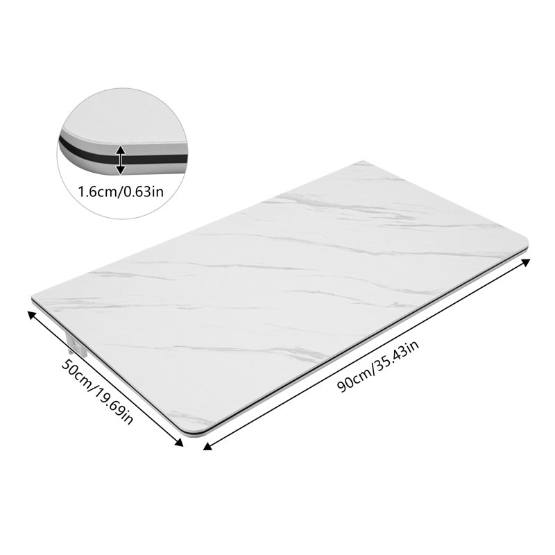 Table pliante murale, H 0,63 po x l 35,43 po x P 19,69 po, Blanc