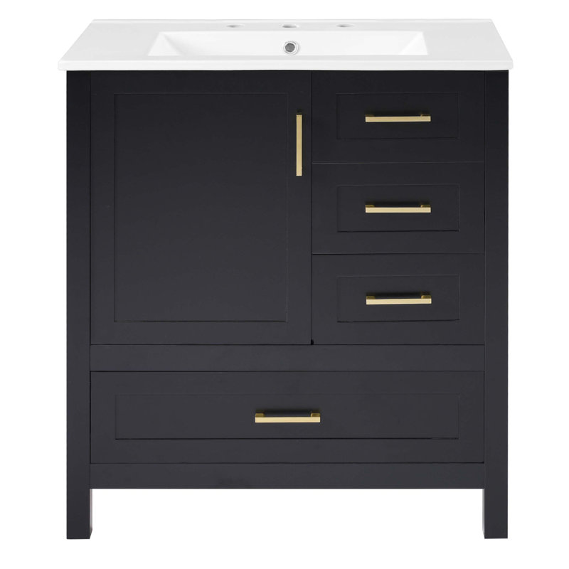 Bathroom Vanity with Sink Combination Set, Featuring Soft Close Function, Multiple Drawers, Removable Tray, and Solid Construction for Optimal Storage and Style