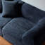 Velours 2 places bleu moderne, peu encombrant pour un appartement, base antidérapante, mousse haute densité avec coussins, bleu, doux compressé,