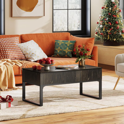 Lift Top Coffee Table with Storage, 40.9"" Coffee Table with Lifting Top & Sliding Top, Wood Modern Center Table with 2 Hidden Compartment for Living R -  Latitude Run®, 33FA9776686E45C9A7A90A2B35C1CC6D