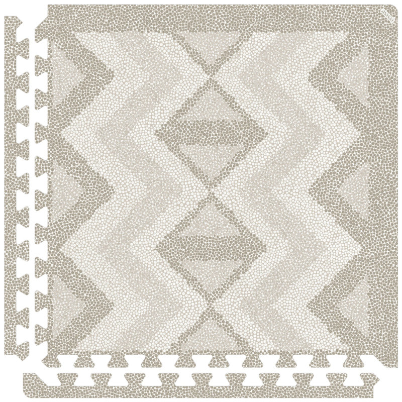 Kilim - gris plume - tapis de jeu, Gris plume, H 0,47 po x L 144 po x l 120 po