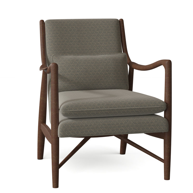 Cole 27" W Armchair, Walnut, 3152 Linen Polyester