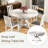 5 Piece Expandable Drop Leaf Dining Table Set with 4 Upholstered Chairs, Solid Wood Round Counter Height Kitchen Table and Chairs Set, Mid-Century Modern Farmhouse Dining Room Table Set-1154568146