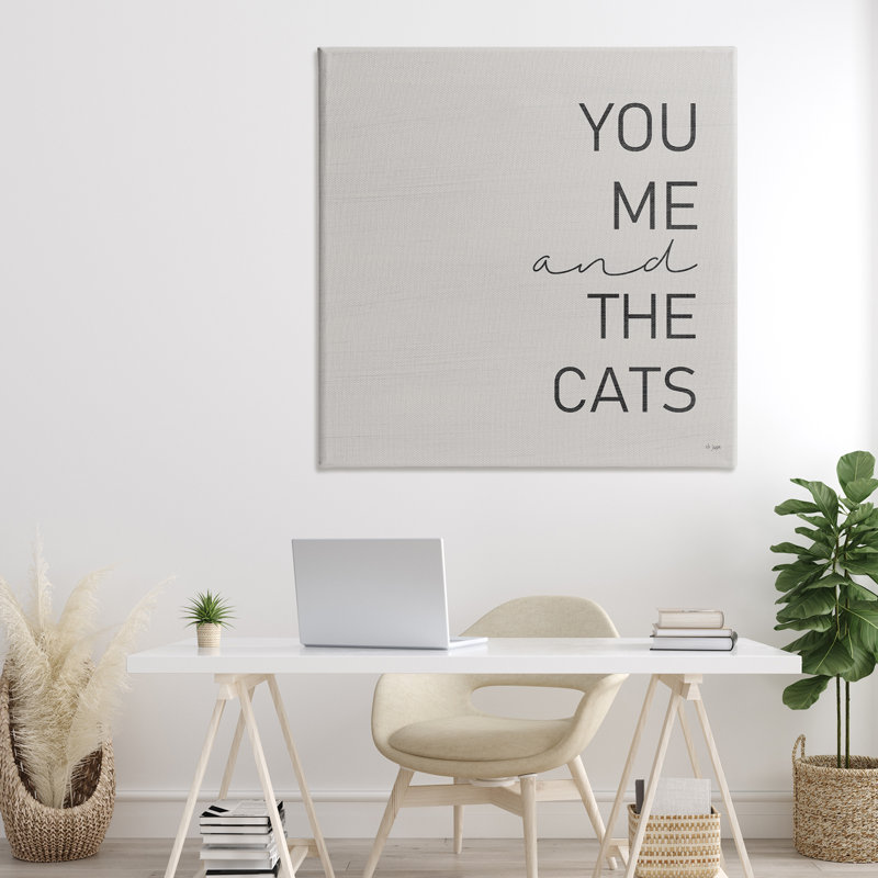 Toile Minimal You Me & Cats, conception de Jaxn Blvd., H 36 po x l 36 po