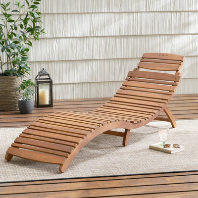 Chaise longue pliable en bois Lahaina