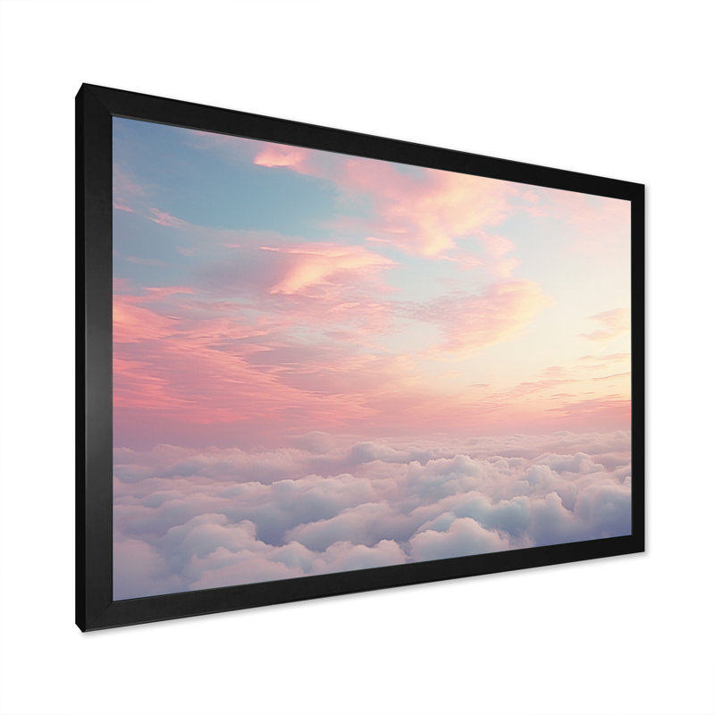«Peach Sky Astral Symphony IV», reproduction, H 12 po x l 20 po x P 1 po, Cadre simple noir