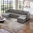 Convertible Sectional Sofa with Storage Seat