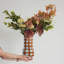 Vase en fer émaillé à motif quadrillé