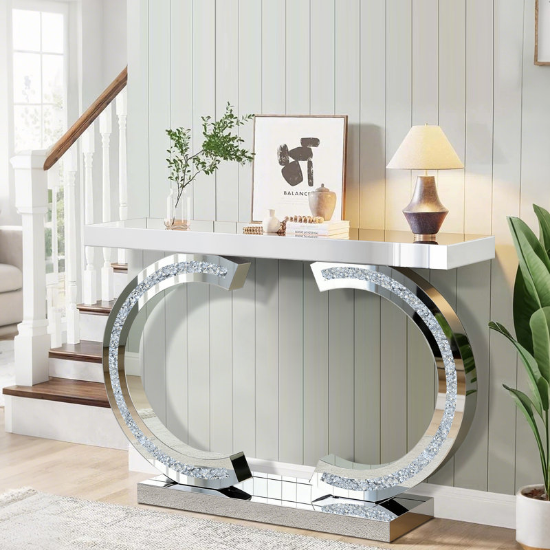 100cm Glass Top Console Table