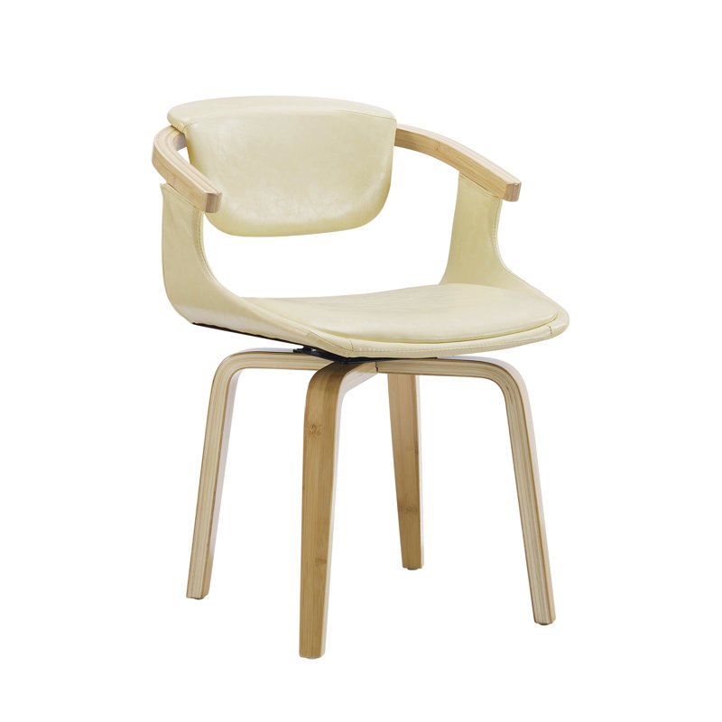 Chaise de travail en similicuir Breckston, Beige, Beige