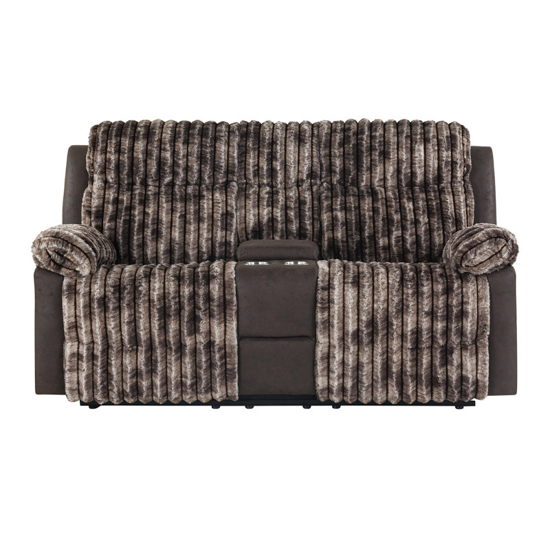 Bruni Brown Console Reclining Loveseat