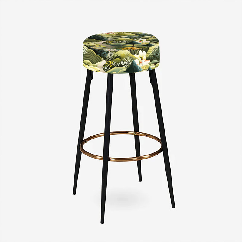 Green Dreamy Forest Landscape - Ensemble de 2 tabourets de bar abstraits