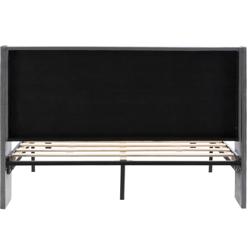 Conrada Upholstered Bed, Double (4'6), Grey