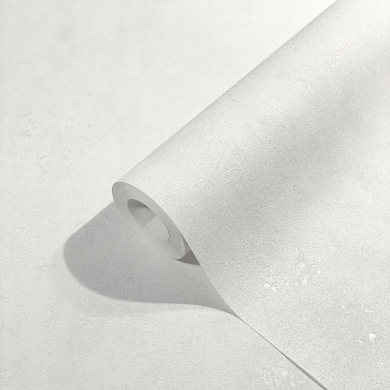 Textures Collection Industrial Plain Metallic Effects Wallpaper Roll, White