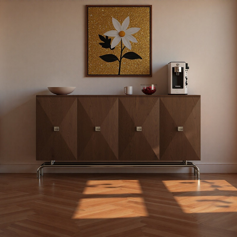 Buffet de style moderne et minimaliste moderne, H 35,4 po x l 59,1 po x P 15,7 po