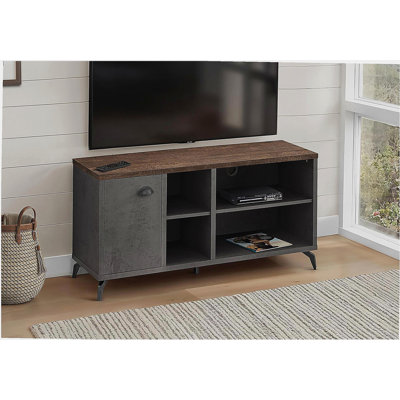 Meuble télé, console de 48 po, meuble multimédia, meuble de rangement, salon, chambre à coucher et stratifié, métal, contemporain, moderne