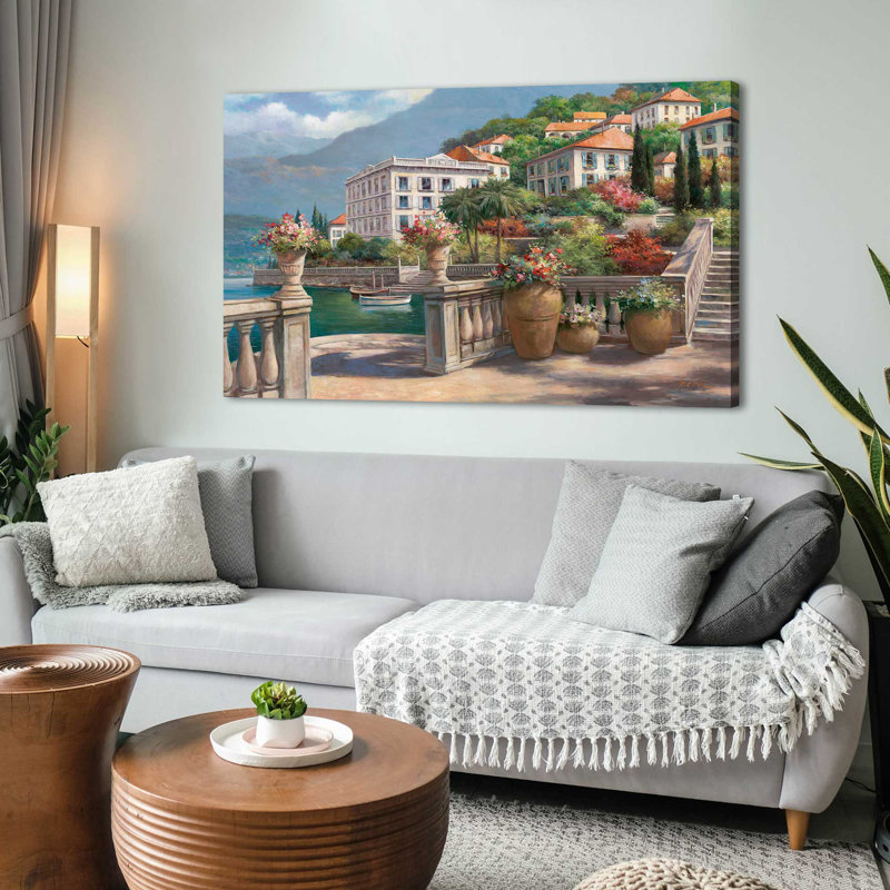 Lago Di Como II par T.C. Chiu - Peinture, Toile tendue, H 24 po x l 40 po x P 1,5 po