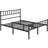 Minimalist Metal Bed Frame with Slatted Headboard-777585065-800080578