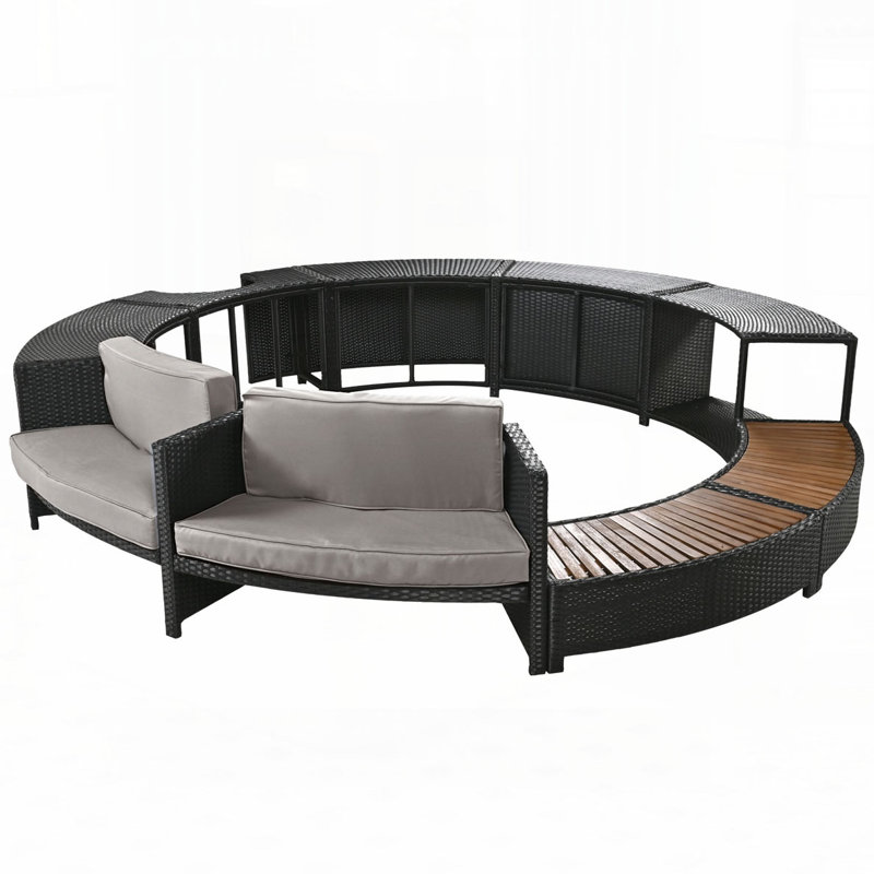 Frame Patio Rattan Sofa Set with Storage Spaces