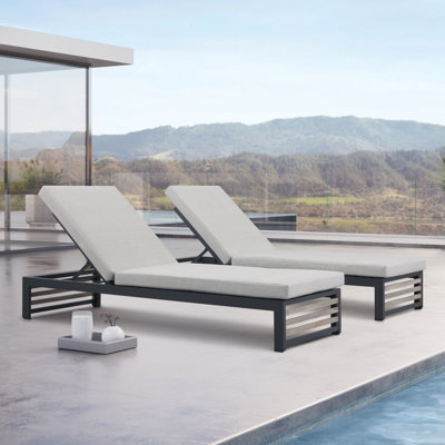Chaise longue d'extérieur en teck Largo Pawni
