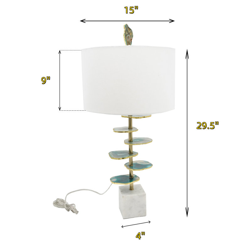 Lampe de table en émeraude avec base en marbre