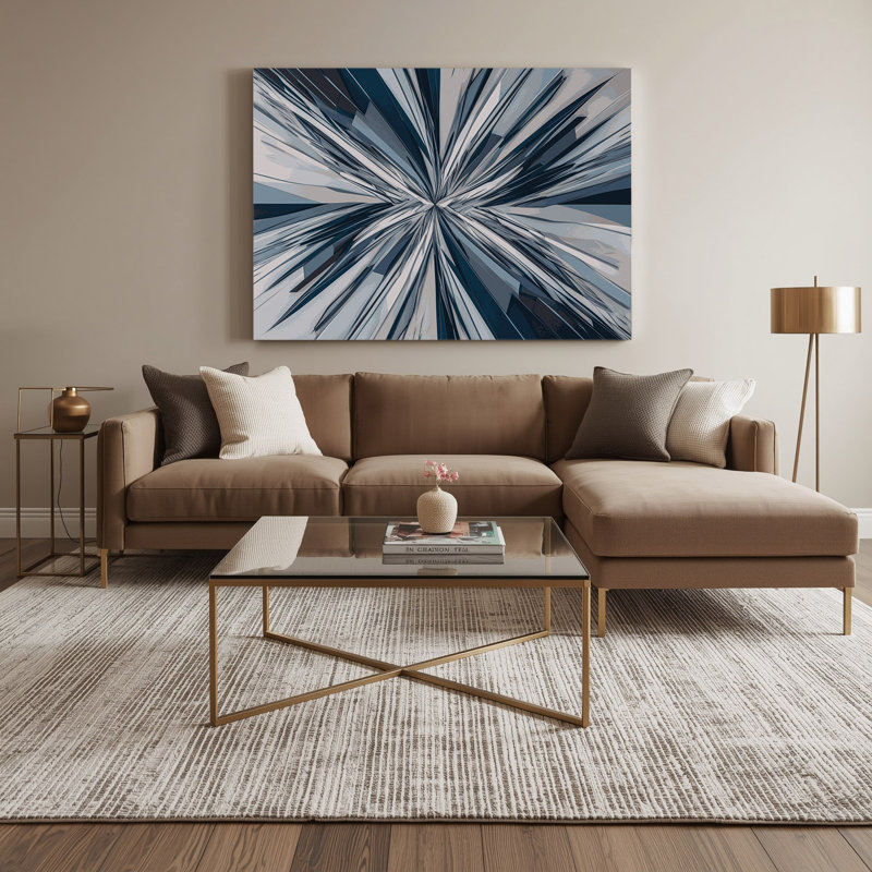 Geometric Abstraction 21 Grey Canvas Wall Art, 11" H x 14" W