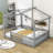 Vonie Wood Daybed with Roof and Slats-656567932-656634593