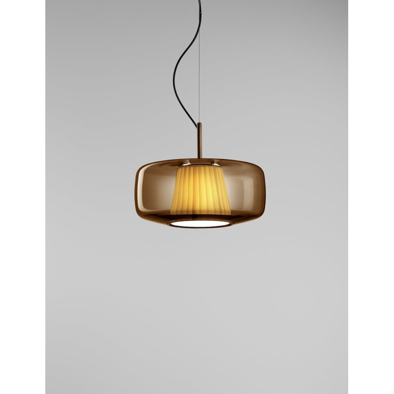 Plisse' Suspension L33CC UL, 6" H x 12" W x 12" D, Burned Earth;Green, Matt Bronze 2