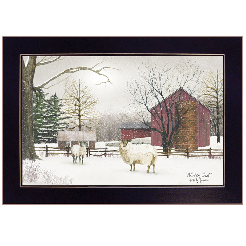 Winter Coat Sheep Framed Print Wall Art