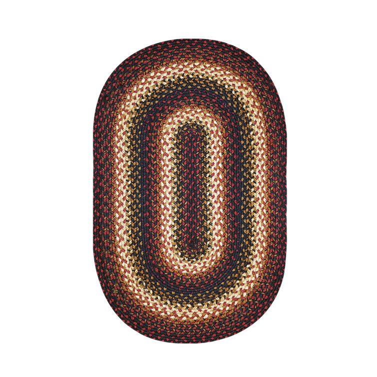 Dakarie Braided Non-Shedding Premium Jute Cranberry/Black/Red Rug