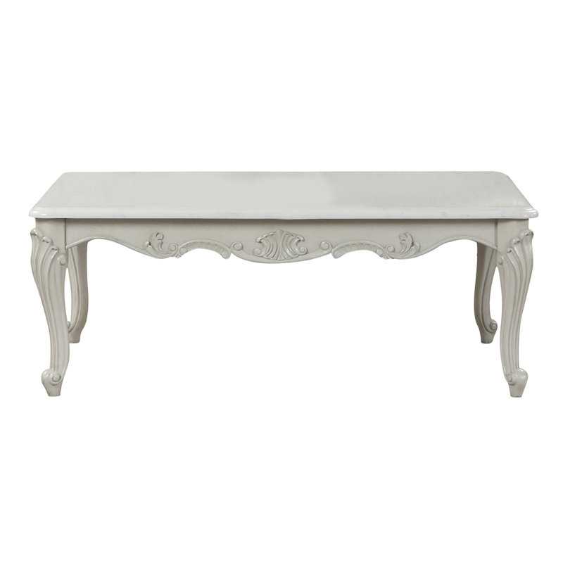 Table basse de style traditionnel toscan en bois argenté