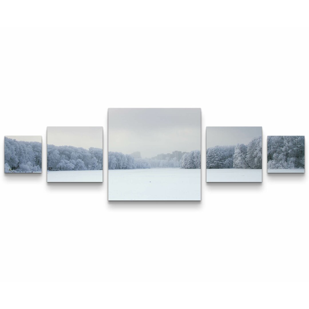 5-tlg. Leinwandbilder-Set Traumhafte Winterlandschaft