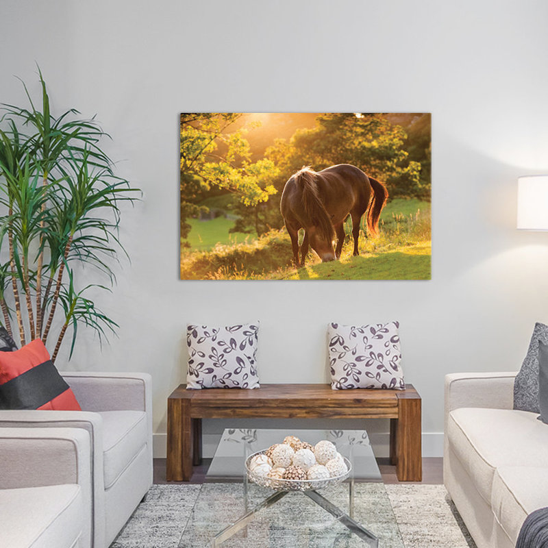 « examarrage pony », reproduction de photo sur toile tendue, H 26 po x l 40 po x P 1,5 po