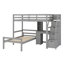 Lit mezzanine en bois avec lit autonome, escalier de rangement, bureau, tablettes et tiroirs-958062585