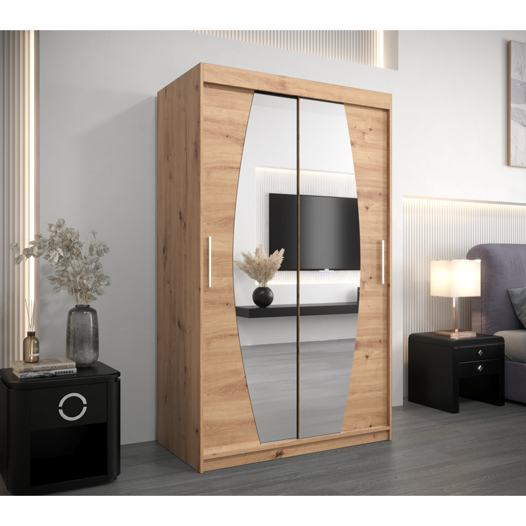 Elypse Sliding Door Wardrobe 120cm - Oak Artisan
