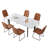 7 Piece Mdf Dining Table Set, Extendable Rectangular Table , Modern Kitchen Dining Table Set, Dining Table With 6 Dining Chairs-309638751-309638722