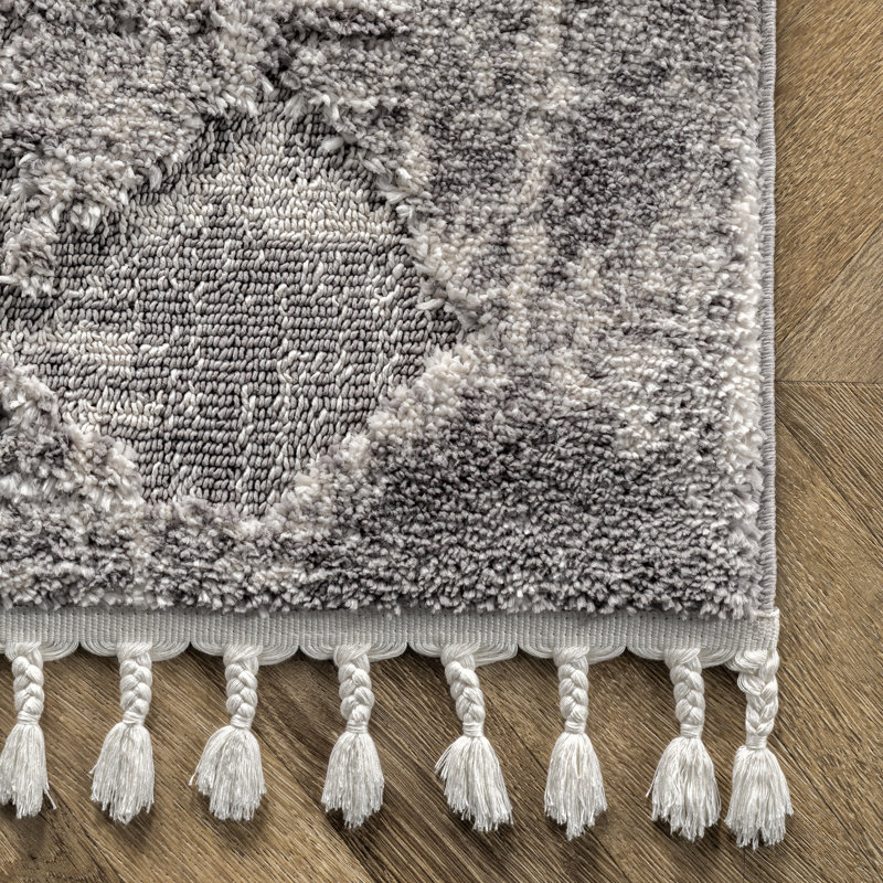 Russo Abstract Light Gray Area Rug, Rectangle 5'3" x 8'2"