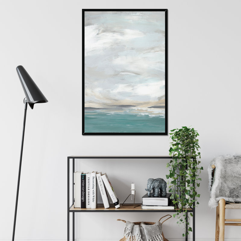 Seafoam Vista II by June Erica Vess - Painting, Black Framed Paper Print, 50cm H x 34cm W
