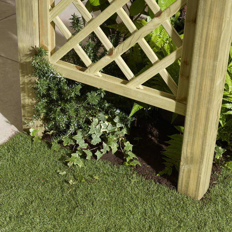 220cm W x 129.5cm D Solid Wood Arbour in Natural