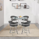 Naomi & Chelsea - Person Glass Top Four Leg Dining Set