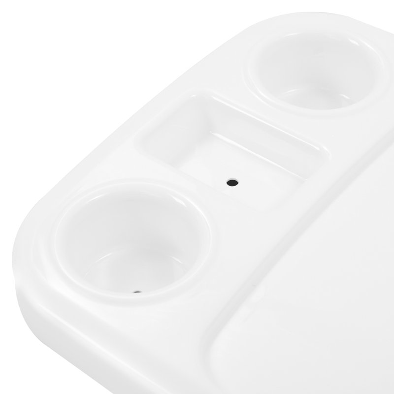 Plateau de table de camping amovible avec porte-gobelets, Blanc