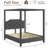 Upholstered Canopy Bed Frame with Tufted Headboard, Nailhead Trim, No Box Spring Needed-1743365752-1743365754