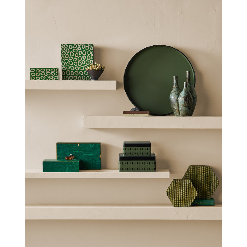 Orin Decorative Box, Green/Gold
